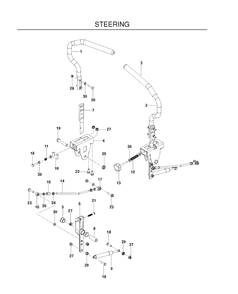 Steering Diagram and Parts List for MZ5424S (967003901)(2012-01) Husqvarna Lawn Mower
