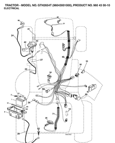 Electrical Diagram and Parts List for GTH2654T (96043001000)(2006-01) Husqvarna Lawn Tractor