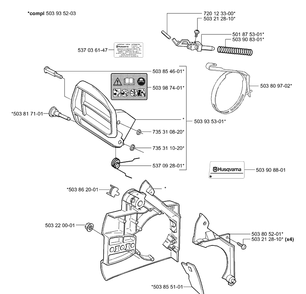 Part Location Diagram of 537036147 Husqvarna DECAL