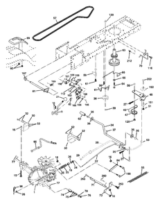 Drive Diagram and Parts List for LTH2042 (954571953-B)(2004-01) Husqvarna Lawn Tractor