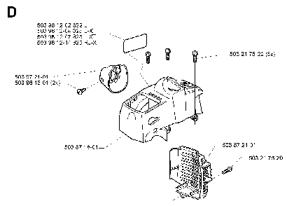 Cover Diagram and Parts List for 325RJ (X-SERIES)(20000100001) Husqvarna Brush Cutter