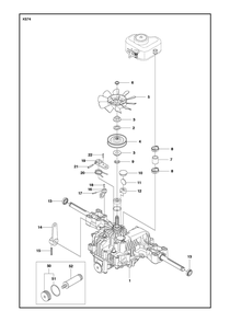 Transmission Diagram and Parts List for R216TAWD2018-2021  Husqvarna Lawn Tractor