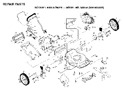 Repair Parts Diagram and Parts List for 560HST (954140060B, 532702511)(1998-10) Husqvarna Lawn Mower