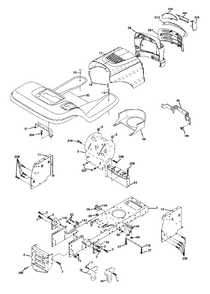 Chassis And Enclosures Diagram and Parts List for LT1538 (954569776-C)(2002-12) Husqvarna Lawn Tractor