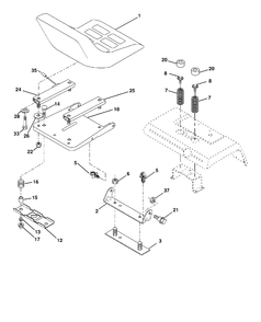 Seat Diagram and Parts List for GTH2548-LOGT25H48B/954572134 2004-01 Husqvarna Lawn Tractor