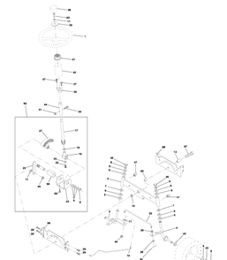 Steering Assembly Diagram and Parts List for LTH120 (954140013A)(1997-12) Husqvarna Lawn Mower