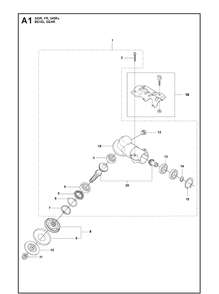 Bevel Gear 2 Diagram and Parts List for 343FR  Husqvarna Brush Cutter