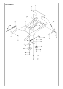 Attachments Diagram and Parts List for R316TXAWD 2022 Husqvarna Lawn Tractor