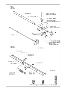 Handle 2 Diagram and Parts List for 322L 2000-10 Husqvarna Trimmer