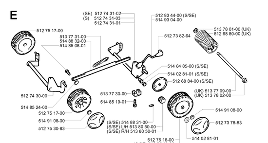 Wheels And Tires Diagram and Parts List for ROYAL43 1998-05 Husqvarna Lawn Mower