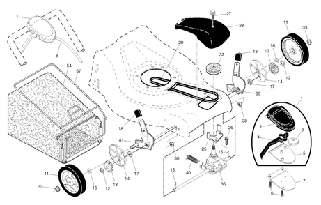 Drive Diagram and Parts List for 944368932 (368932)(2010-02) Husqvarna Lawn Mower