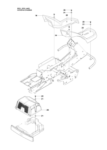 Cover Diagram and Parts List for PF21 (965192401)(2010-07) Husqvarna Lawn Tractor