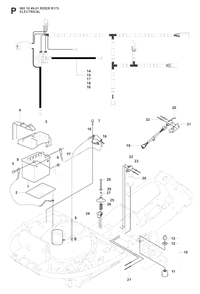Electrical Diagram and Parts List for R175 (965104901)(2008-06) Husqvarna Lawn Tractor
