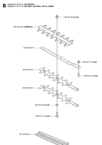Cutting Equipment Diagram and Parts List for 326HE3 (X-SERIES)(20054000001-20090900000)(2005) Husqvarna Hedge Trimmer