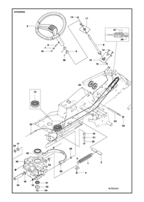 Steering Diagram and Parts List for R216TAWD2018-2021  Husqvarna Lawn Tractor