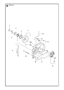 Clutch Diagram and Parts List for K970CHAIN 2011-12 Husqvarna Circular Saw