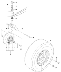 Wheels / Tires Diagram and Parts List for RZ3016 (966042901)(2009-09) Husqvarna Lawn Mower