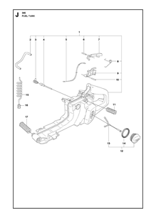 Fuel Tank Diagram and Parts List for 365 20101800001-Current Husqvarna Chainsaw