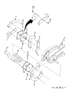 Tine Assembly Diagram and Parts List for CRT900 (96093002402)(2017-03) Husqvarna Cultivator