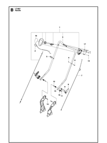 Handle Diagram and Parts List for LC48V (966975303)(2013-02) Husqvarna Lawn Mower