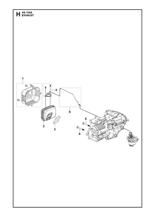 Exhaust Diagram and Parts List for 599912201 531450701 Husqvarna Engine