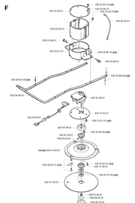 Blade Motor And Cutting Equipment 7 Diagram and Parts List for G1 1998-2003 Husqvarna Lawn Mower