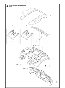 Cover Diagram and Parts List for CEORA546EPOS  Husqvarna Lawn Mower
