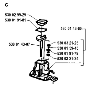 Crankshaft Diagram and Parts List for 18H 19920900001-19941400000 Husqvarna Hedge Trimmer