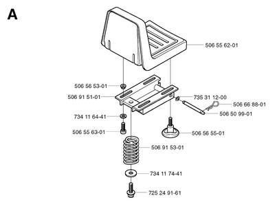 Seat Diagram and Parts List for R11 2002-02 Husqvarna Lawn Tractor