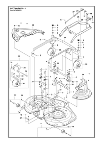44/112cm Cutting Deck Diagram and Parts List for 112RC300  Husqvarna Lawn Tractor Accessories