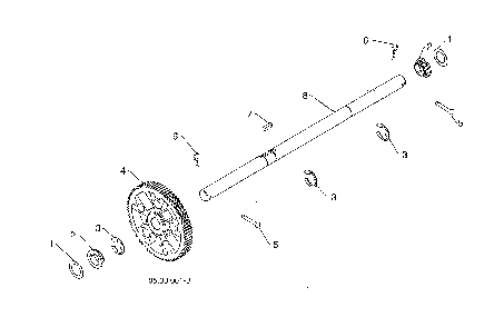 Gear/axle shaft Diagram and Parts List for 96193009603  Husqvarna Snow Blower