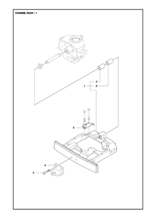 Chassis Rear Diagram and Parts List for R216T AWD Husqvarna Lawn Mower