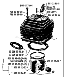 Page J Diagram and Parts List for 65 1984-04 Husqvarna Chainsaw