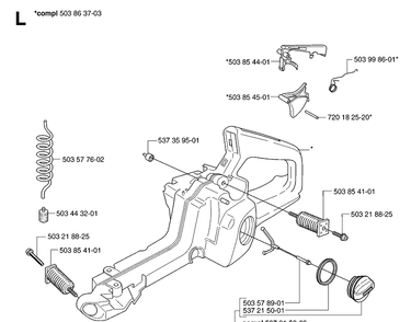 Fuel Tank Diagram and Parts List for 340E 20062300001-Current Husqvarna Chainsaw