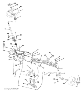 Steering Diagram and Parts List for LGT2654 (96045004700)(2013-08) Husqvarna Lawn Tractor