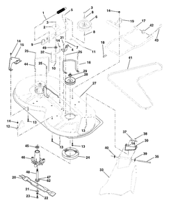 Mower Deck Diagram and Parts List for LT125 (954170001-B)(1996-10) Husqvarna Lawn Tractor