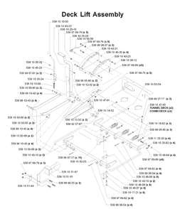 Mower Lift / Deck Lift Diagram and Parts List for LZ25 968999310 Husqvarna Lawn Mower