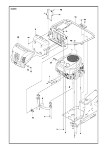 Engine Diagram and Parts List for R216TAWD 2022 Husqvarna Lawn Tractor