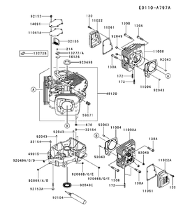 Cylinder And Crankcase Diagram and Parts List for FR730V-BS13 2017-09 Husqvarna Engine