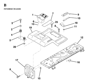 Chassis And Enclosures Diagram and Parts List for LT130 (954820081-D)(1997-03) Husqvarna Lawn Tractor