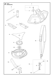 Accessories Diagram and Parts List for 325IRJ  Husqvarna Brush Cutter
