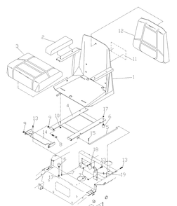 Standard Seat Assembly Diagram and Parts List for ZTH6123KAA (968999203)(2006-04) Husqvarna Lawn Mower