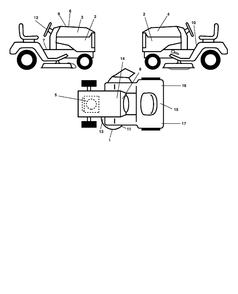 Decals Diagram and Parts List for YTH2448 (96015000103)(2005-01) Husqvarna Lawn Tractor