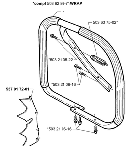 Wrap Handle Diagram and Parts List for 362EPA 1999-11 Husqvarna Chainsaw
