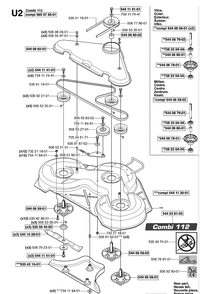 44 Inch/112cm Cutting Deck Diagram and Parts List for PR15 (953535001)(2004-01) Husqvarna Lawn Mower