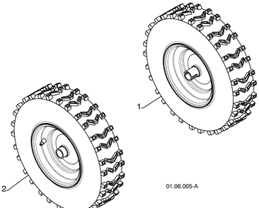 Wheels Diagram and Parts List for 15530SBLS (96193003801)(2009-06) Husqvarna Snow Blower