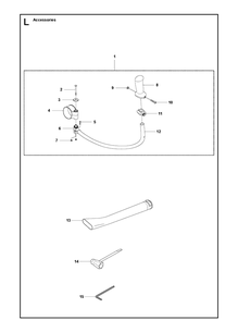 Accessories Diagram and Parts List for 356BF  Husqvarna Leaf Blower / Vacuum