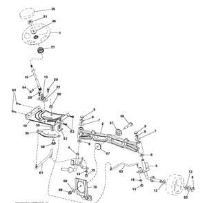 Steering Diagram and Parts List for YTH2454 (96043009301)(2010-04) Husqvarna Lawn Tractor