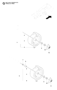Wheels And Tires Diagram and Parts List for R175 (965104901)(2007-01) Husqvarna Lawn Tractor