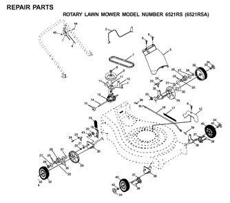 Repair Parts Diagram and Parts List for 6521RS (954222732-A)(2001-01) Husqvarna Lawn Mower